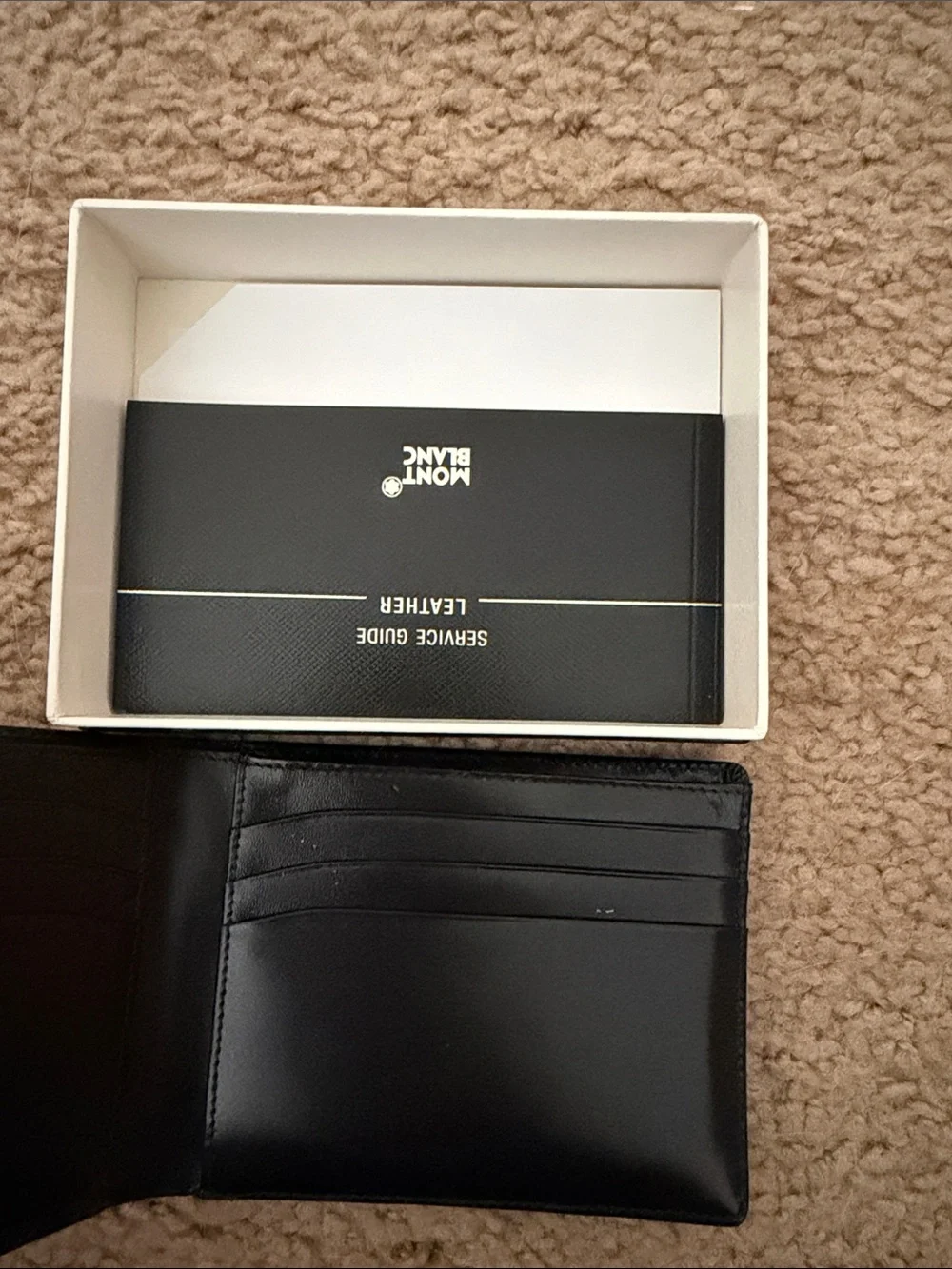 Montblanc Black Leather Wallet with Signature Star Emblem
